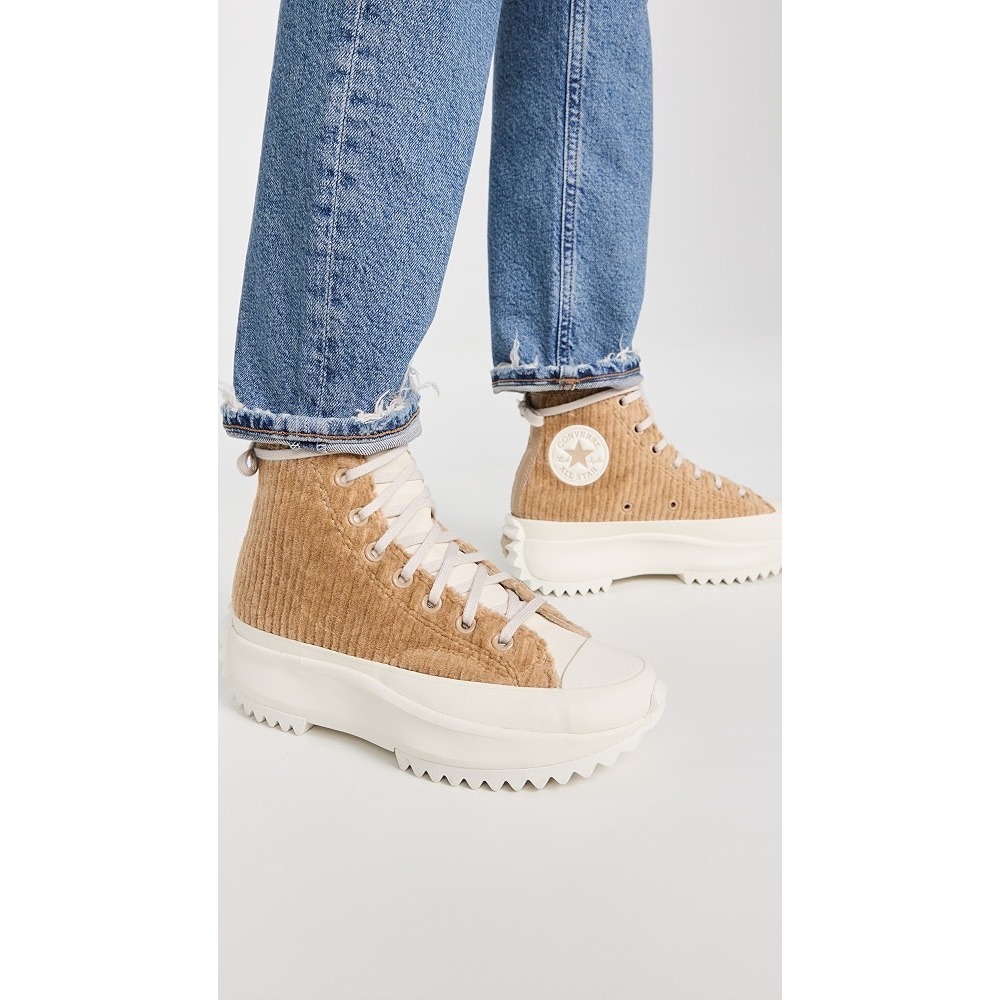 Converse Run Star Hike High Top Nomad Khaki Corduroy Platform Sneakers A01323